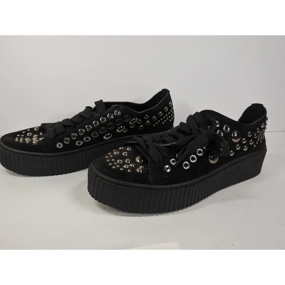 PINKO Iseol Black Studded Sneakers NWOT Size 9/39